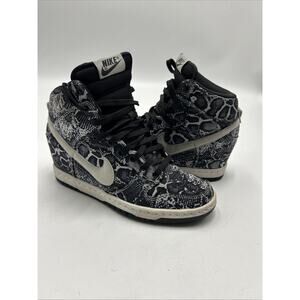 Nike Dunk Sky Hi High Print Hidden Wedge Heel Snake Skin Pure Platinum Size 6.5
